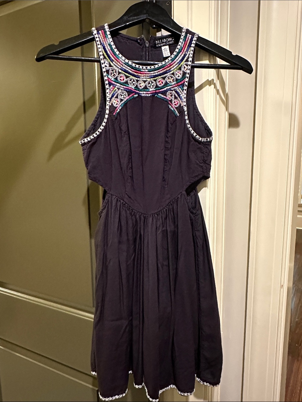 Billabong Black Dress with Colorful Print